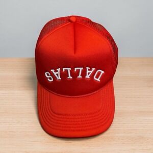 True Brvnd Red Dallas Upside Down Snapback Hat True Brand